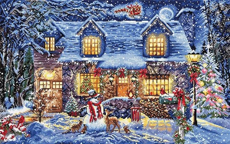 Counted Cross Stitch Kit Cottage Glow L8030