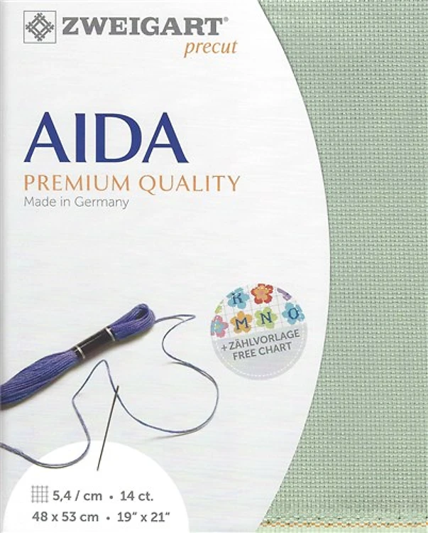 Precut Zweigart Stern-Aida 14 count Light Green 3706/611