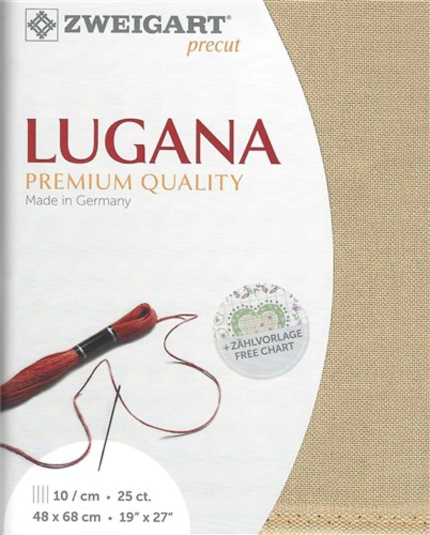 Precut Zweigart Lugana 25 count Light Mocha 3835/309
