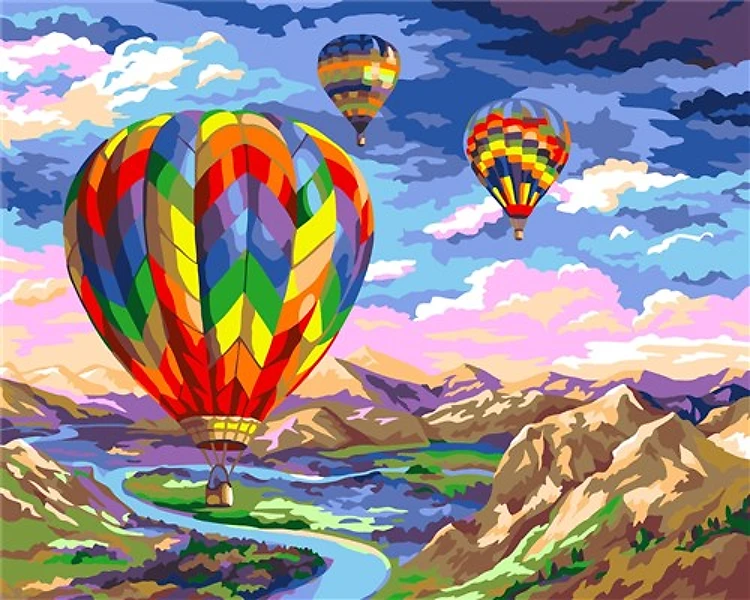 Painting by Numbers kit Crafting Spark Air Balloon A077 19.69 x 15.75 in
