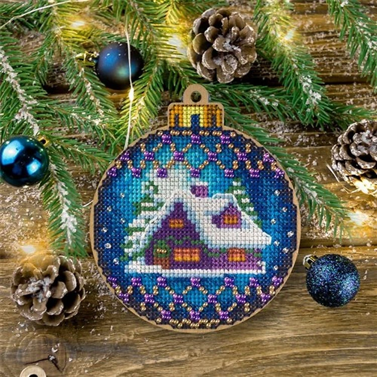 Cross-stitch kit on wood FLW-019