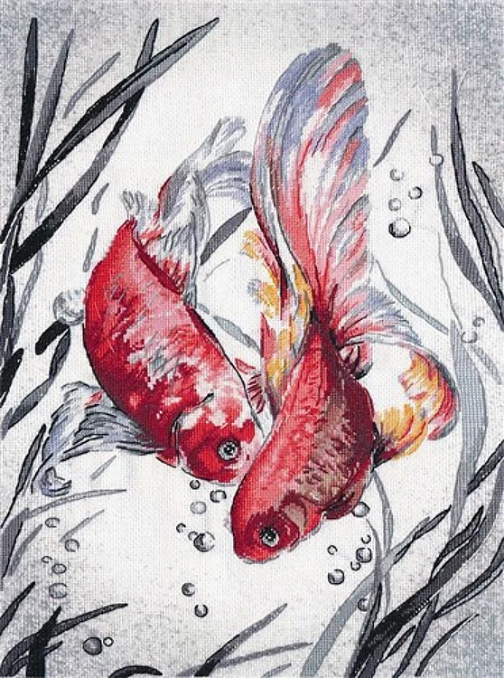 Golden Fishes PK-018 Counted Cross Stitch Kit