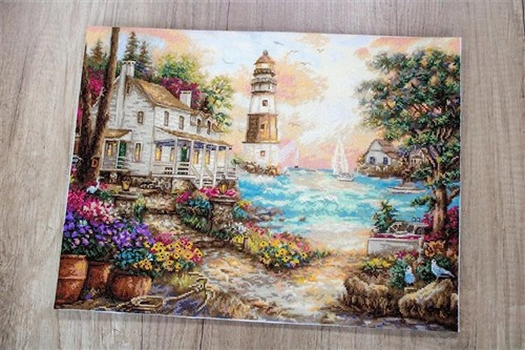 Counted Cross Stitch Kit Cottage by the sea Leti962