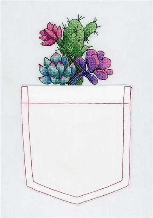 Cactuses Cross Stitch on Clothes kit B-240 / SV-240