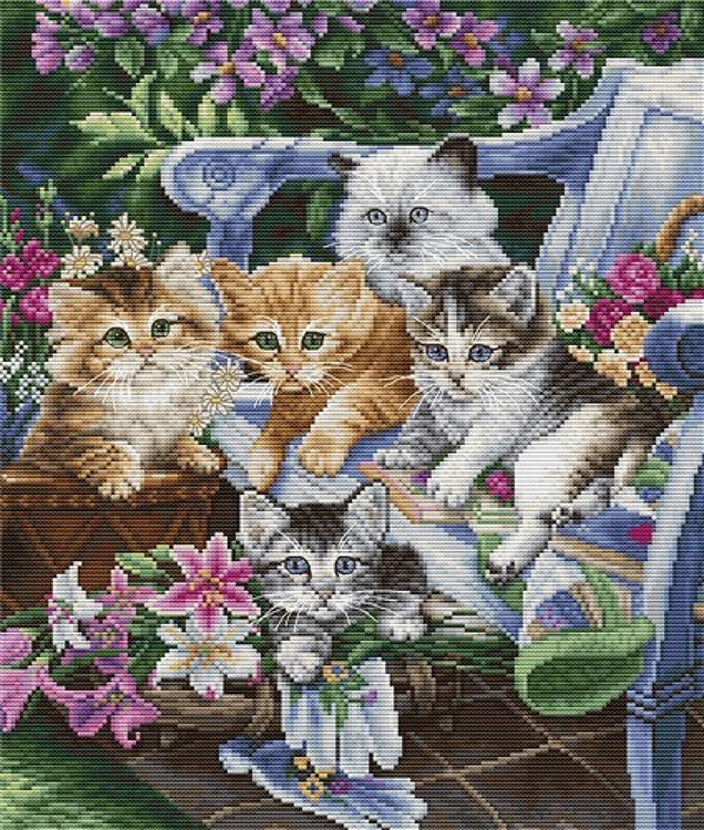 Purfect Gardening Buddies BU5026L Counted Cross-Stitch Kit