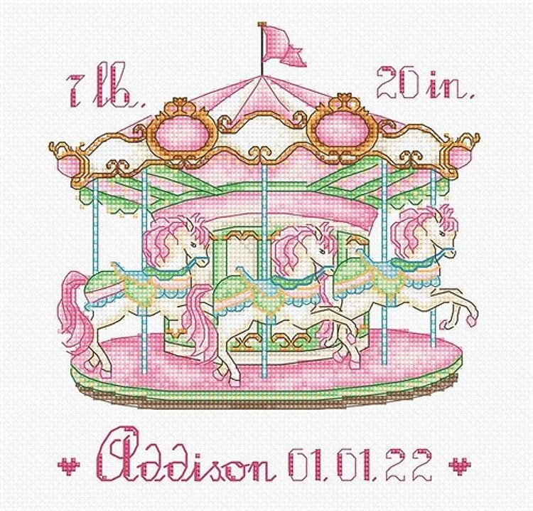 Baby Carousel L8046 Counted Cross Stitch Kit