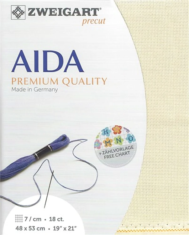 Zweigart Precut Fein-Aida 18 count Platinum 3793/770