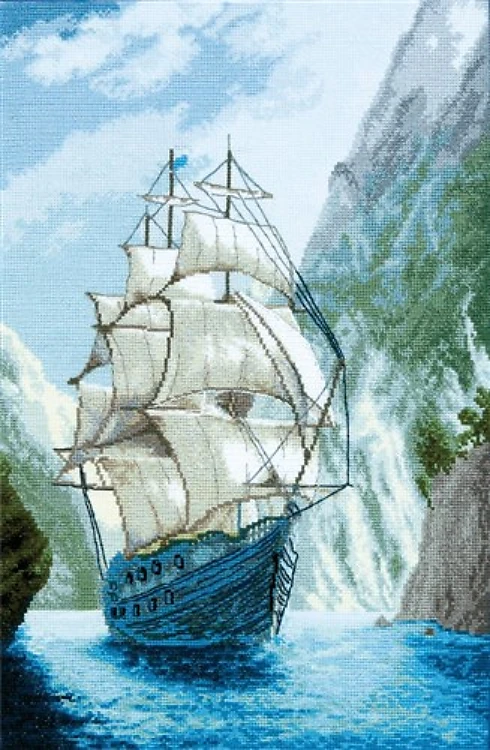 Cross-stitch kit M-441C Counted cross stitch kit "To the home harbor"