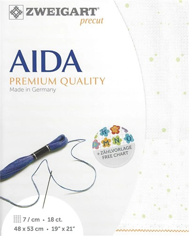 Precut Zweigart Fein-Aida Splash 18 count Light Green Splash 3793/1359