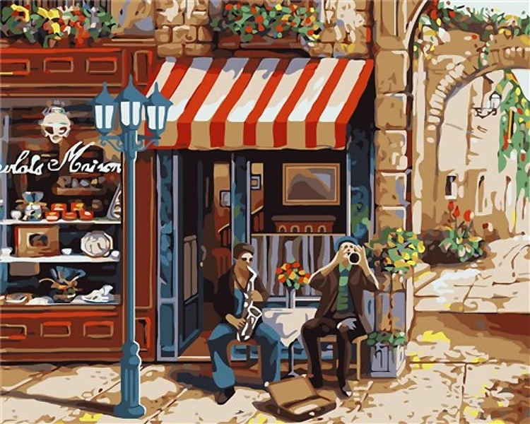 Painting by Numbers kit Crafting Spark Street Musicians J018 19.69 x 15.75 in