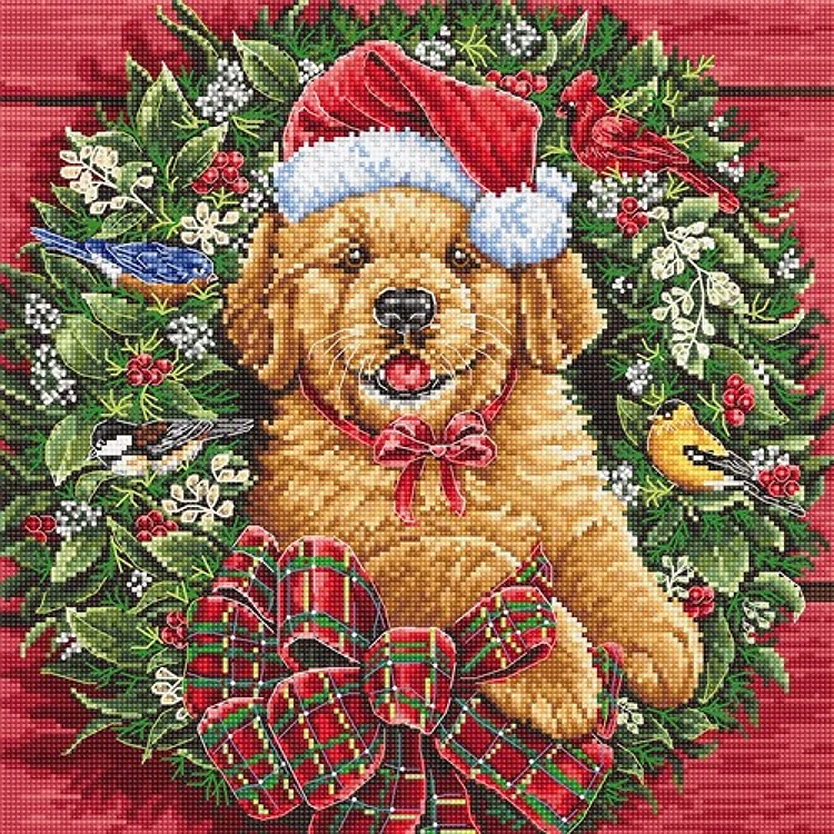 Christmas Puppy L8053 Counted Cross Stitch Kit