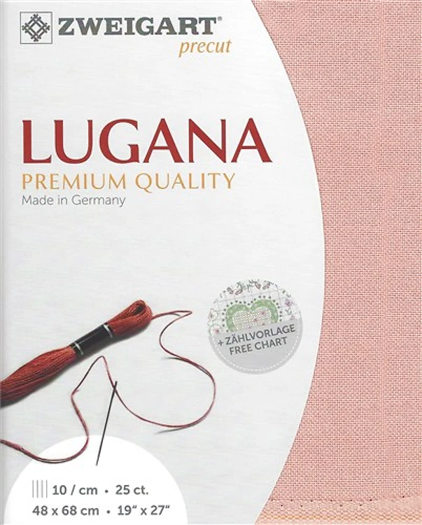 Precut Zweigart Lugana 25 count Ash Rose 3835/403