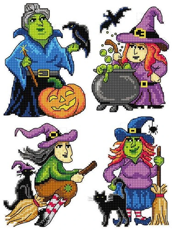 Halloween witches 160CS Counted Cross-Stitch Kit