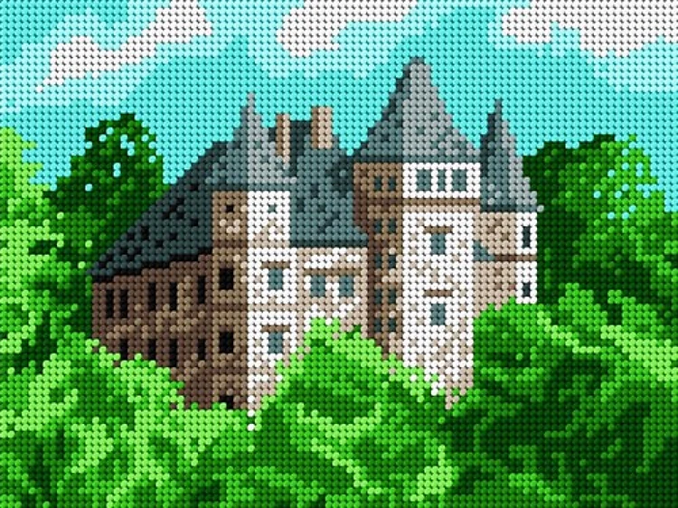 Gobelin canvas for halfstitch without yarn Castle 1292F