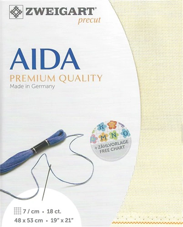 Precut Zweigart Fein-Aida 18 ct. 3793/264 Ivory