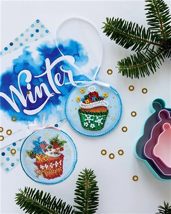 Bead Embroidery Decoration Kit - New Year sweets ABT-019