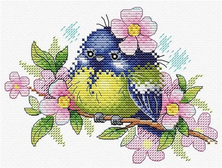 Romantic Bird M-554 / SM-554 Counted Cross Stitch Kit