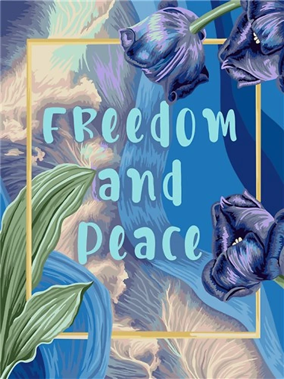 Painting by Numbers kit Crafting Spark Freedom and Piece T004 19.69 x 15.75 in