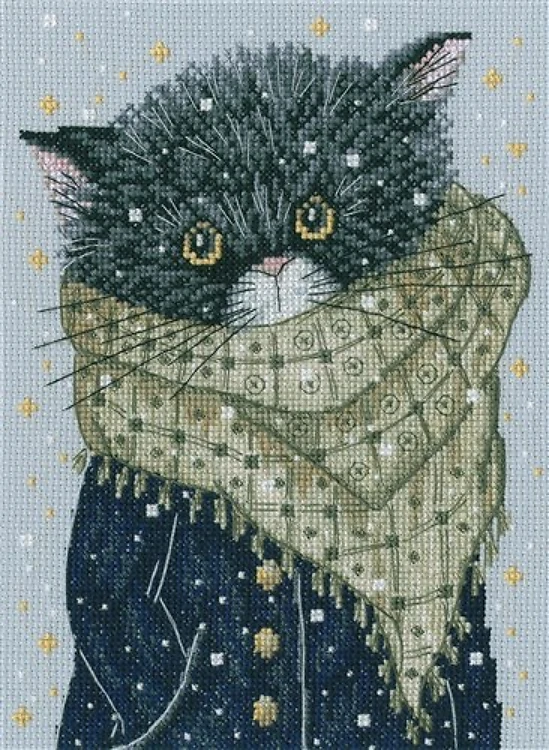 There were cats. Looking for you, my fish...! M916 Counted Cross Stitch Kit