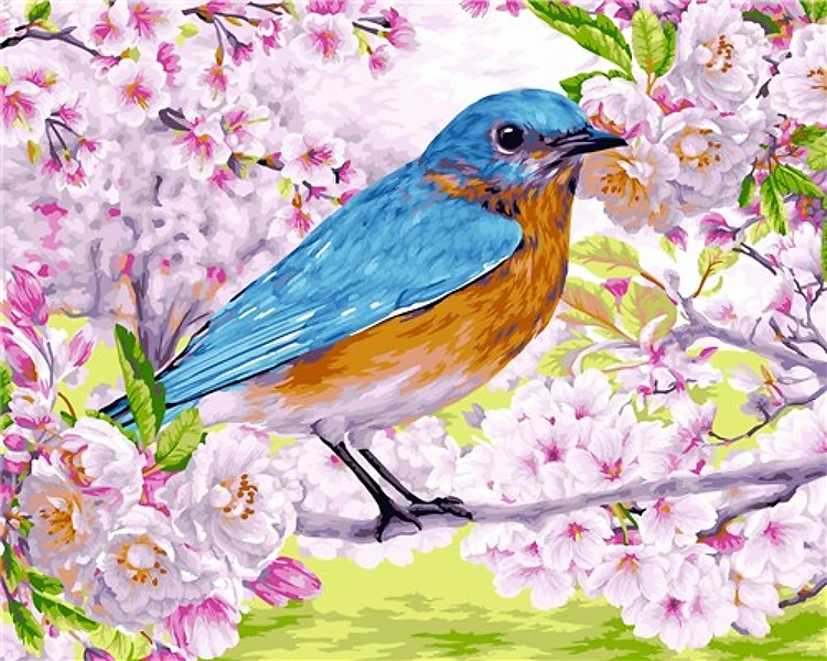Painting by Numbers kit Crafting Spark Blooming Flowers H126 19.69 x 15.75 in