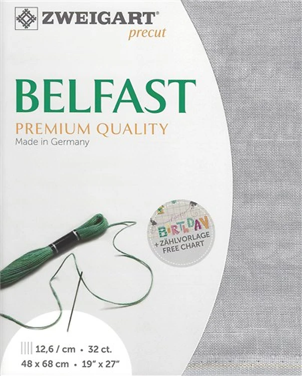Precut Zweigart Belfast Vintage 3609/7729 Vintage Gray