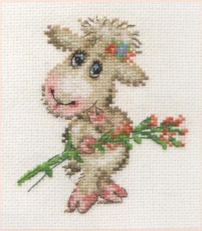 Pretty Lamb 0-105 Counted Cross-Stitch Kit