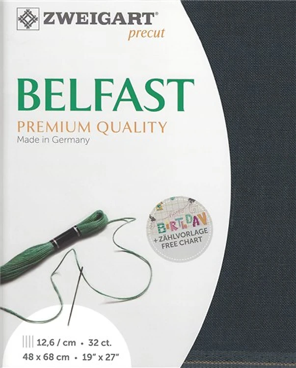 Precut Zweigart Belfast 32 count Charcoal Gray 3609/7026