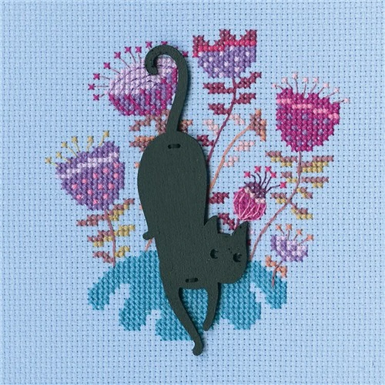 Cat CBE9006 Cross stitch kits with plywood form