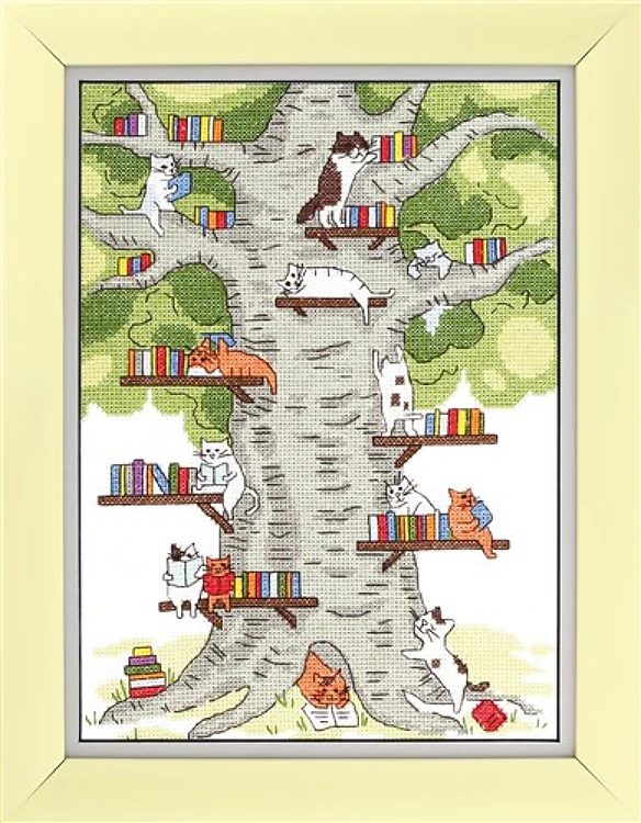 BT-236C Counted cross stitch kit Crystal Art "Library in the forest"