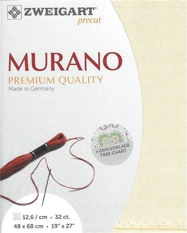 Precut Zweigart Murano 32 count Ivory 3984/264