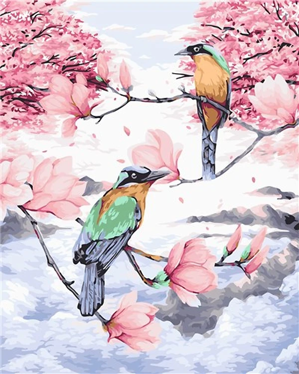 Painting by Numbers kit Crafting Spark Birds in Heaven H109 19.69 x 15.75 in
