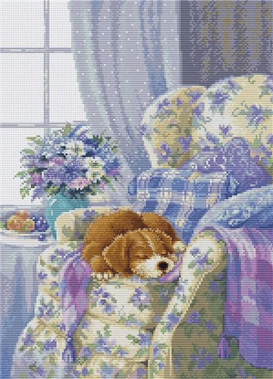 Cozy Armchair BU5016L Counted Cross-Stitch Kit