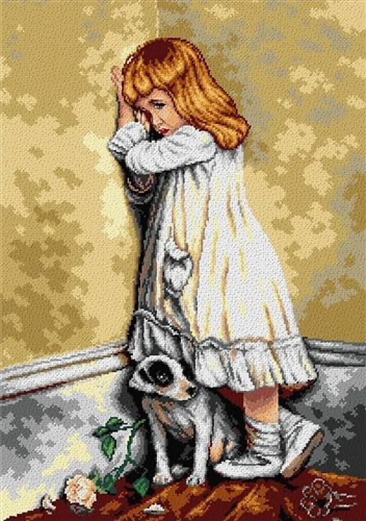 In Disgrace 2674R Needlepoint canvas for halfstitch without yarn