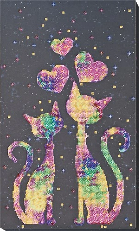 Main Bead Embroidery Kit Kittens' purrings AB-744