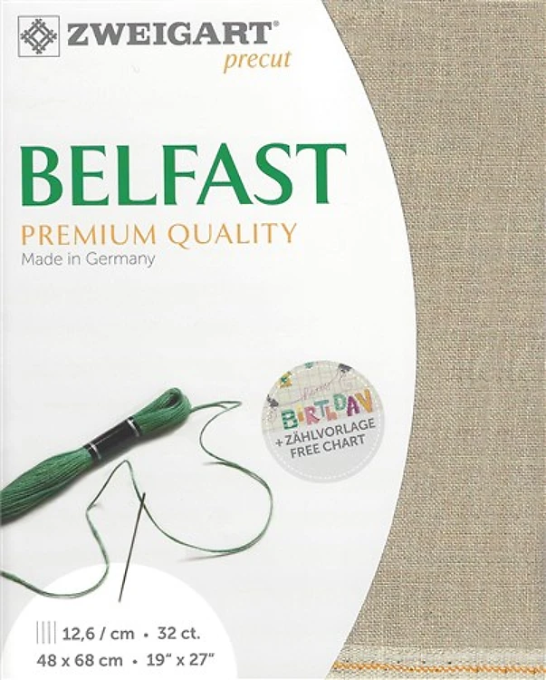 Precut Zweigart Belfast 32 count Raw 3609/53