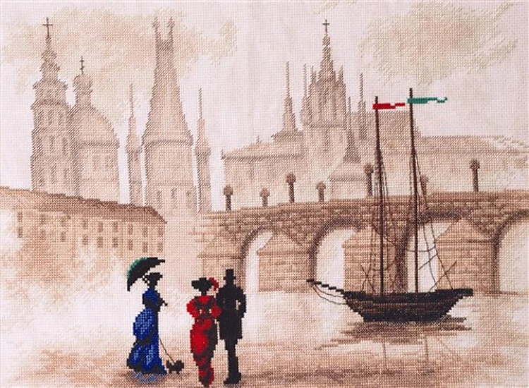 Cross-stitch kit M-38C "Windy town"