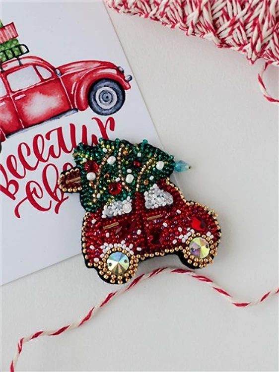 Bead Embroidery Decoration Kit - Christmas car AD-211