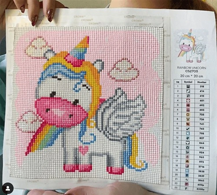 Rainbow Unicorn CS2703 7.9 x 7.9 inches Crafting Spark Diamond Painting Kit