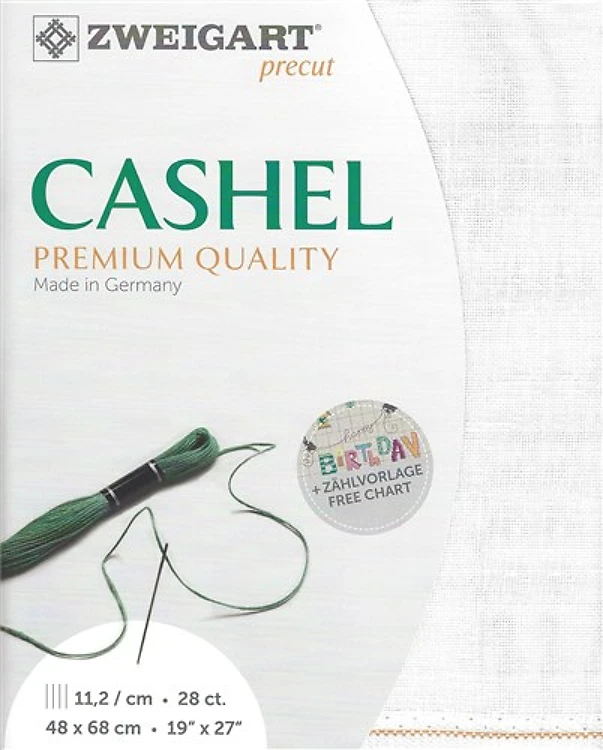 Precut Zweigart Cashel 28 count White 3281/100