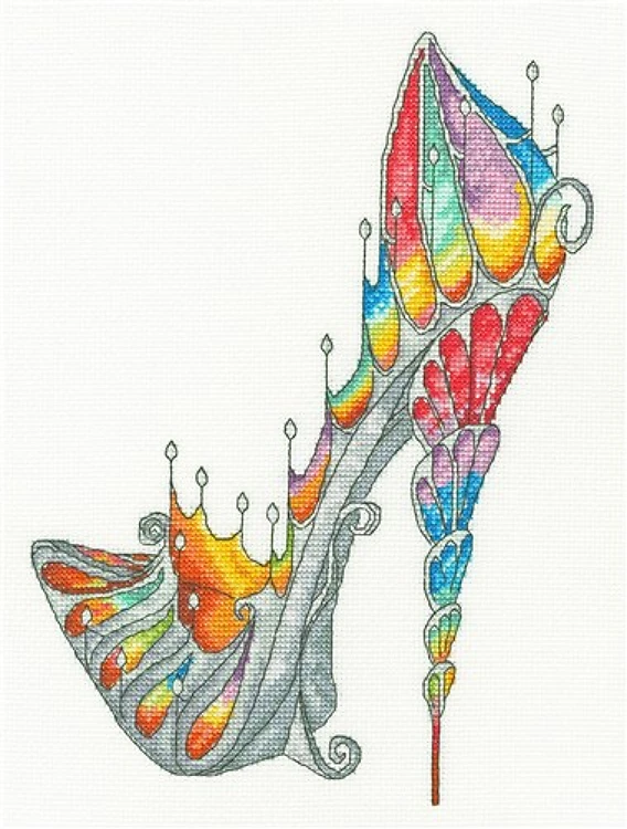 Stained Glass Slipper XSK7 Counted Cross Stitch Kit