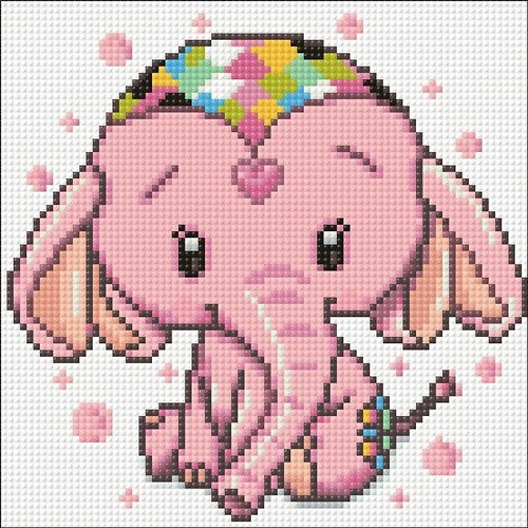 Pink Elephant CS2480 7.9 x 7.9 inches Crafting Spark Diamond Painting Kit