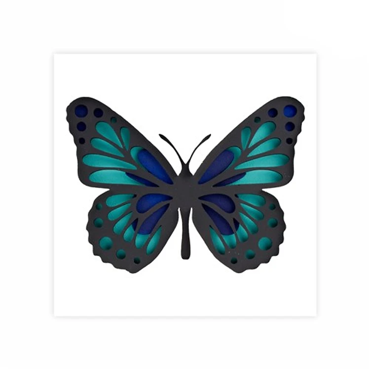 Rosa Talent Butterfly 3D Painting on Primed Fiberboard Set. Create Your DIY Decoration. 4 Layers. 6.69*6.69 inches.