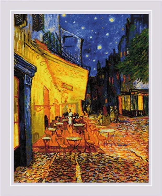 Café Terrace at Night after V. Van Gogh's Painting R2217 Counted Cross Stitch Kit