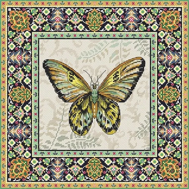 Counted Cross Stitch Kit Vintage Butterfly Leti981