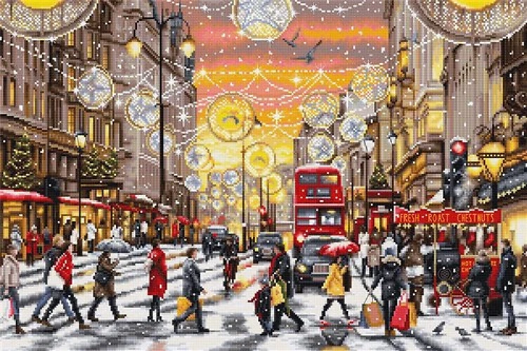 Christmas Shopping BU5007L Counted Cross-Stitch Kit