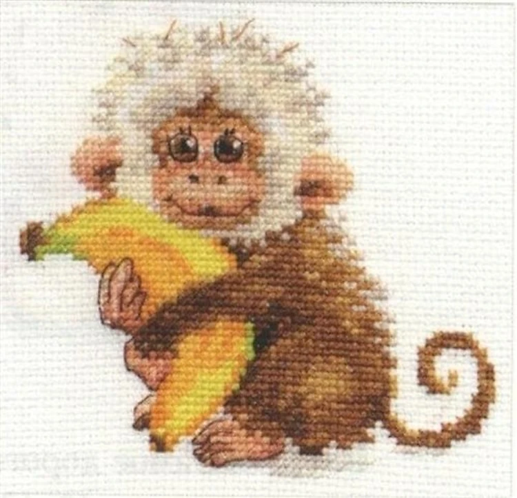 Monkey 0-127 Counted Cross-Stitch Kit