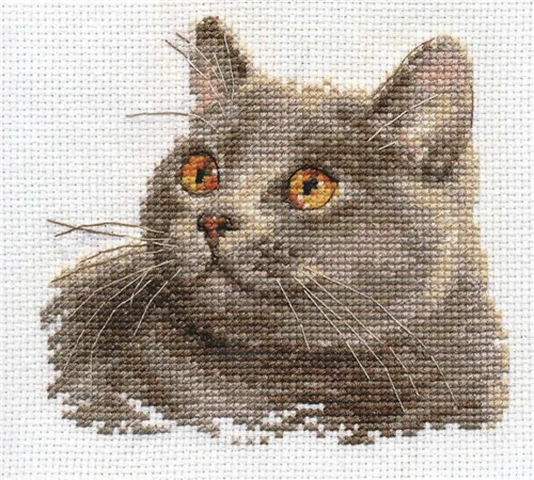 British Cat 0-134 Counted Cross-Stitch Kit