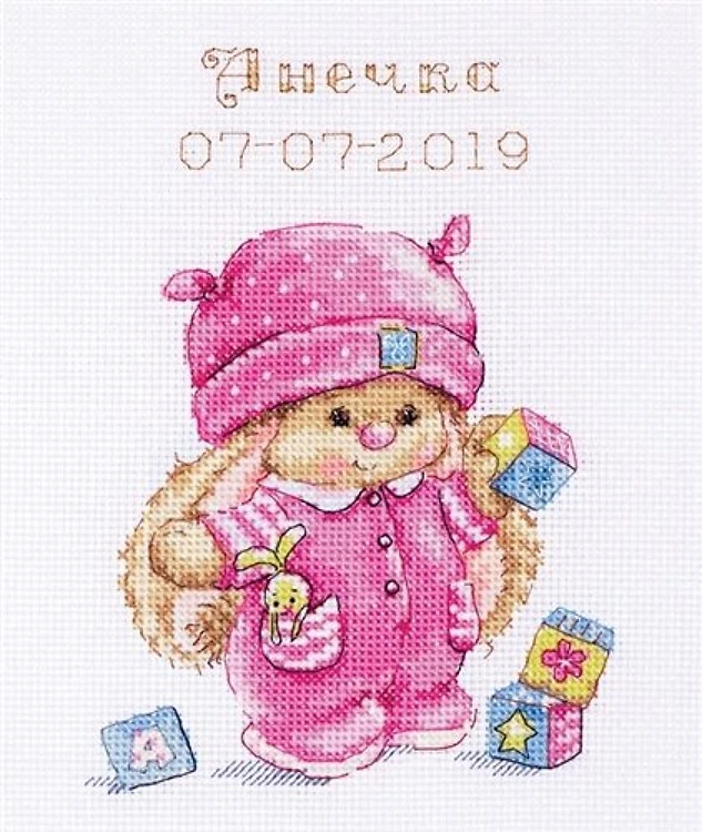 Rabbit Mi Baby Girl 0-188 Counted Cross-Stitch Kit