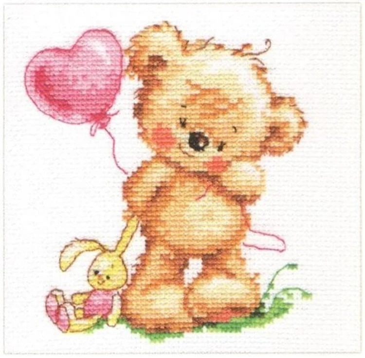 Lovely Teddy Bear 0-70 Counted Cross-Stitch Kit