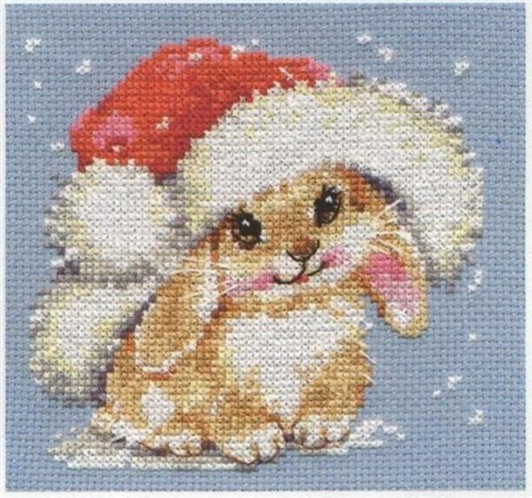 Winter bunny 0-95 Counted Cross-Stitch Kit